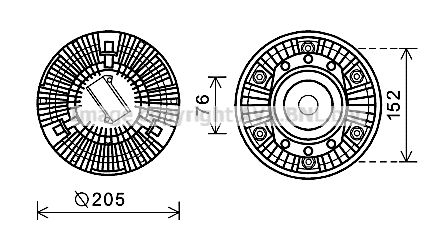 AVA QUALITY COOLING sankaba, radiatoriaus ventiliatorius DFC051